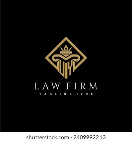 UY initial monogram logo for lawfirm with pillar in creative square design