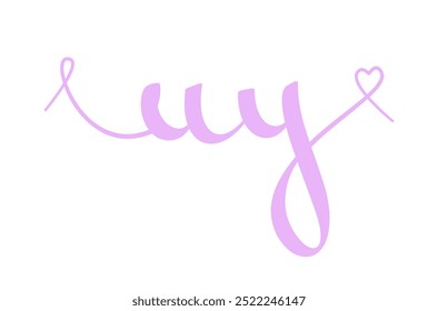 UY initial wedding monogram calligraphy vector illustration. Hand drawn lettering u and y love logo design for valentines day poster, greeting card, photo album, banner print or tattoo.