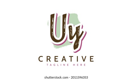 UY Initials, handwriting logo vector