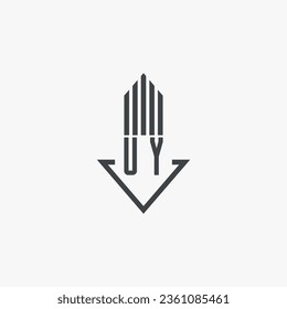 UY initials Real Estate Logo stock illustration. Logo vector