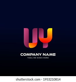 UY Letter initial Logo Vector With colorful, logo for media business