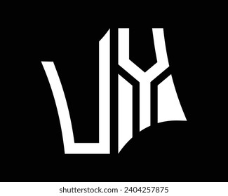 Dibujo vectorial de diseño de logotipo de letras UY.