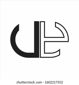 UY Letter logo monogram with oval shape negative space design template white background