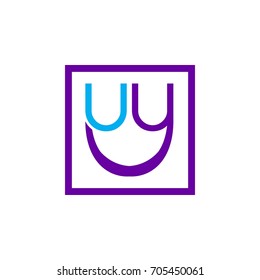 uy letter with smile logo design vector