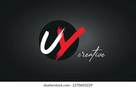 UY Letters Brush Paint Logo icon, Elegant Vector Design