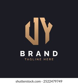 Design do logotipo UY. Logotipo UY moderno, mínimo, elegante e de luxo. Letra alfabética UY Design do logotipo para a identidade comercial corporativa da marca.