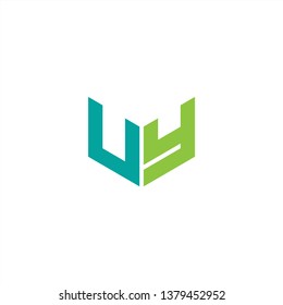 Uy Logo Letter Initial Blue Green Stock Vector (Royalty Free ...