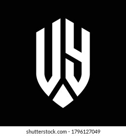 monograma de logotipo de usuario con plantilla de diseño de estilo de escudo de emblema