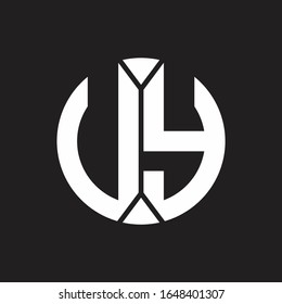 UY Logo monogram with piece circle ribbon style