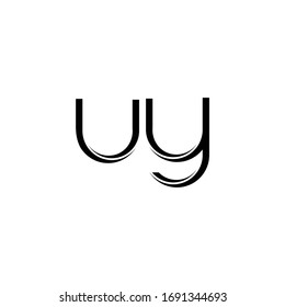 UY Logo monogram with slice rounded modern design template isolated on white background