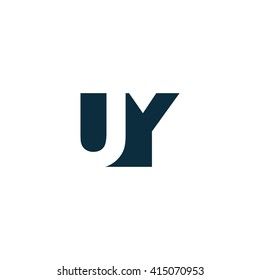 UY Logo. Vector Graphic Branding Letter Element. White Background