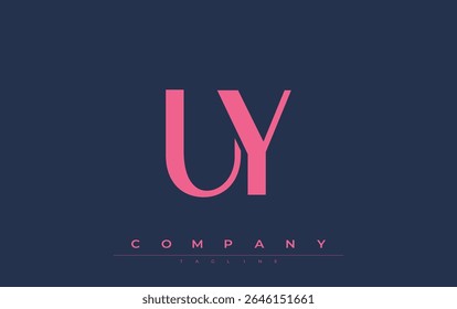 Diseño de Logo de UY Modern Initials. Logotipo de marca con iniciales estilizadas que muestran un diseño atrevido y una estética moderna. Ideal para la marca profesional de negocios o proyectos creativos que se centran en minimalista