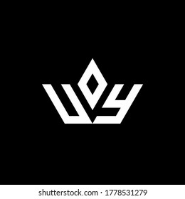 UY monogram logo with crown shape luxury style design template