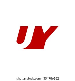 UY negative space letter logo red