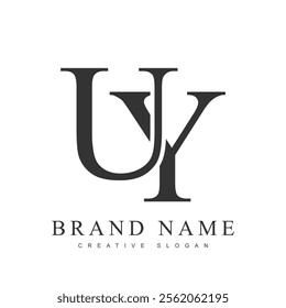 UY trendy logotype template. Initial letter u and y classic font style. Creative logo for company name or identity. Vector illustration.