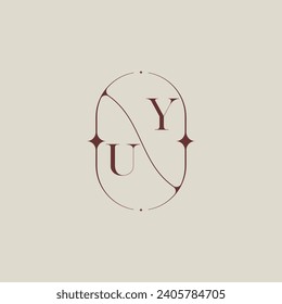 UY wedding classic in elegant monogram with high quality professional design that will print well