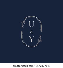 Cartas iniciales del logotipo de boda UY en un diseño profesional de alta calidad que se imprimirán en cualquier medio impreso