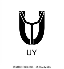 UY YU logo design for business. Initial letter modern design for company business brand, simple minimal typography. Logo for invitation wedding and party. 