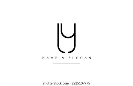 UY, YU, U, Y abstract letters logo monogram