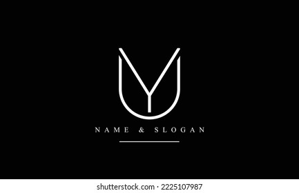 UY, YU, U, Y abstract letters logo monogram