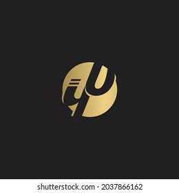 UY, YU, Y AND U Abstract initial monogram letter alphabet logo design