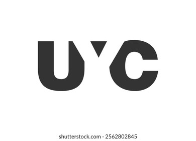 UYC logo design. Initial letter U Y C bold font style for tech startups, consulting, corporate branding. Creative company name, headlines typography identity, trendy logotype. Vector illustration.