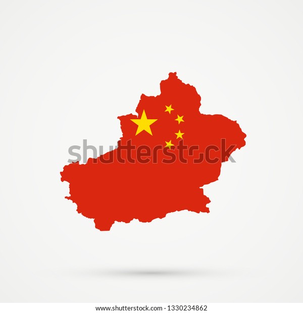 Uyghuristan East Turkestan Xinjiang Map Peoples Stock Vector