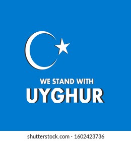 Uygur flag in the form of a box. Freedom for Muslim Uyghurs


