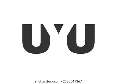 UYU logo design. Initial letter U Y U bold font style for tech startups, consulting, corporate branding. Creative company name, headlines typography identity, trendy logotype. Vector illustration.