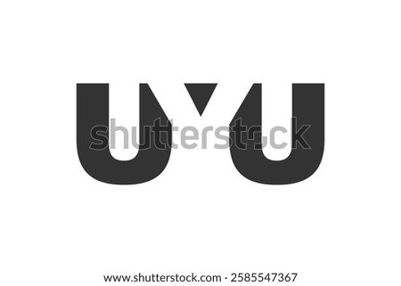 UYU logo design. Initial letter U Y U bold font style for tech startups, consulting, corporate branding. Creative company name, headlines typography identity, trendy logotype. Vector illustration.