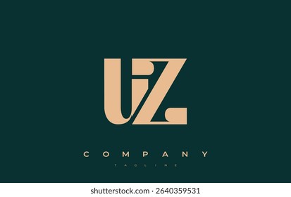 UZ Abstract Geometric Logo Design. Modern and elegant logo design with simplistic typography elements, showcasing branding excellence.