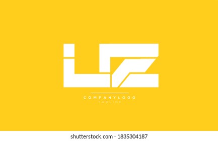 Diseño del logotipo del alfabeto de texto en letra monográfica de las iniciales abstractas UZ