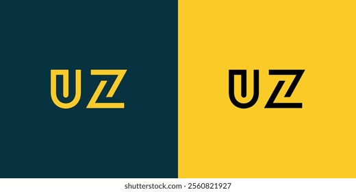 UZ abstract minimalist letters Logo Monogram. It is a minimalist logo, this logo is made by combining two letters