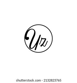 Concepto femenino de circulo UZ logotipo inicial mejor para la belleza y la moda