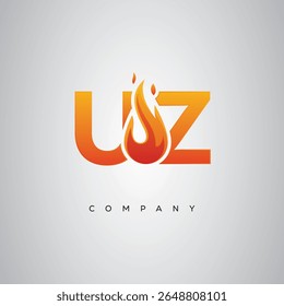 UZ Creative Fire Letter Logo Design