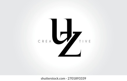 UZ Elegant Serif Monogram Logo – Luxury Lowercase Typographic Lettermark for Modern Branding