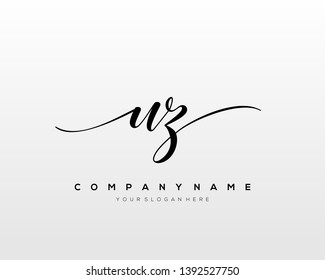 UZ handwriting initial  logo vector