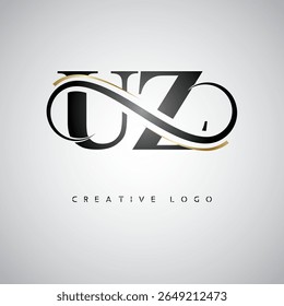UZ Infinity Monogram Logo – Elegant Modern Letter mark Design with Luxury Loop and Stylish Branding Symbol
