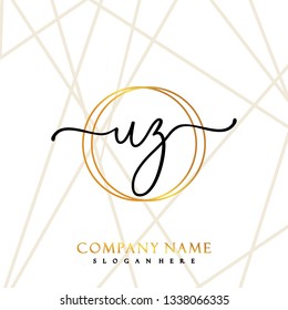 UZ Initial Handwriting logo template vector