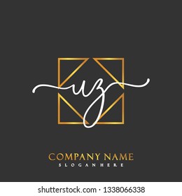 UZ Initial Handwriting logo template vector