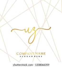 UZ Initial Handwriting logo template vector