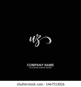 UZ Initial handwriting logo vector
