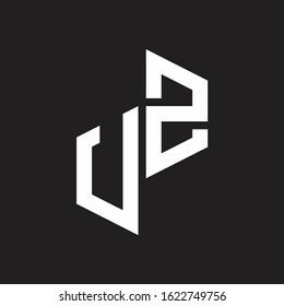 UZ Initial Letters logo monogram with up to down style