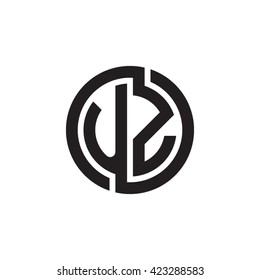 UZ initial letters looping linked circle monogram logo