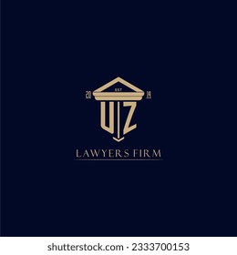 UZ initial monogram lawfirm logo with pillar design