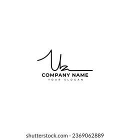 Uz Initial signature logo vector design