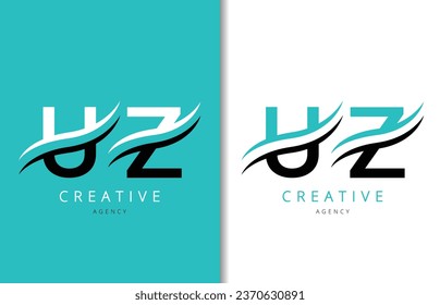 UZ Letter Logo Design with Background and Creative company logo. Modern Lettering Fashion Design. Vector illustration