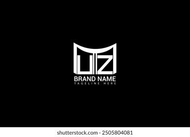 UZ letter logo design on black background. UZ creative initials letter logo concept. UZ unique design.