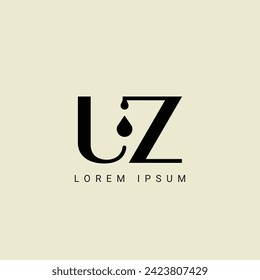 UZ letter logo design. UZ polygon, circle, triangle, hexagon, flat and simple style with white color variation letter logo set in one artboard. UZ minimalist and classic logo. UZ