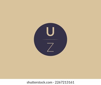 UZ letter modern elegant logo design vector images